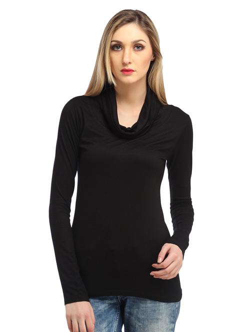 women solid cowl neck long sleeves top - 21711304 - Very Small Image - 1