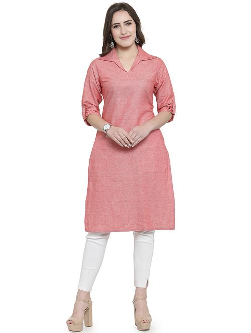 women solid three quarter sleeve straight kurta - 21712081 - Very Small Image - 1