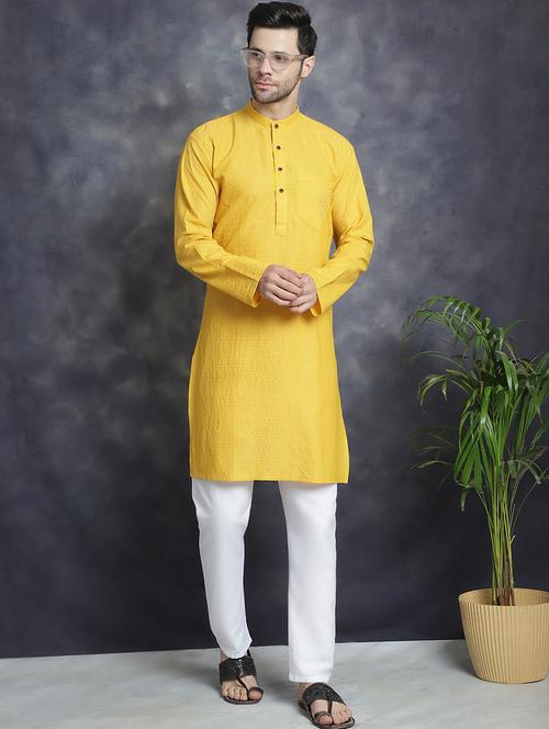 men mandarin neck striped long kurta - 21712154 - Very Small Image - 1