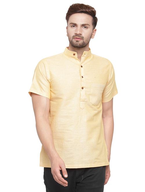 men mandarin neck solid short kurta - 21712182 - Very Small Image - 1