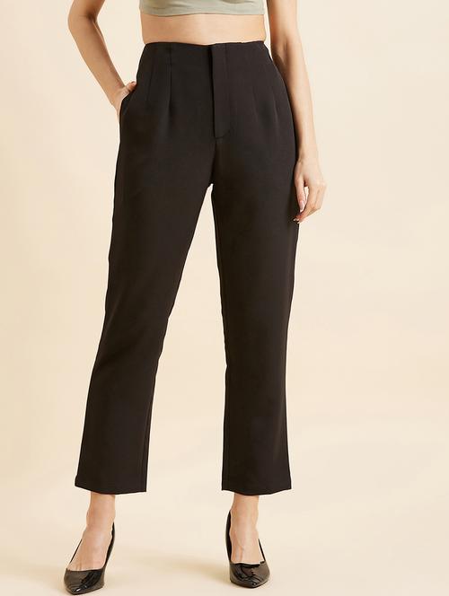 women solid high rise cigarette pant - 21716195 - Very Small Image - 1