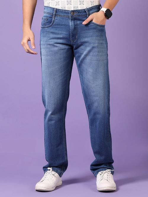 men mid rise plain straight fit jeans - 21717995 - Very Small Image - 1