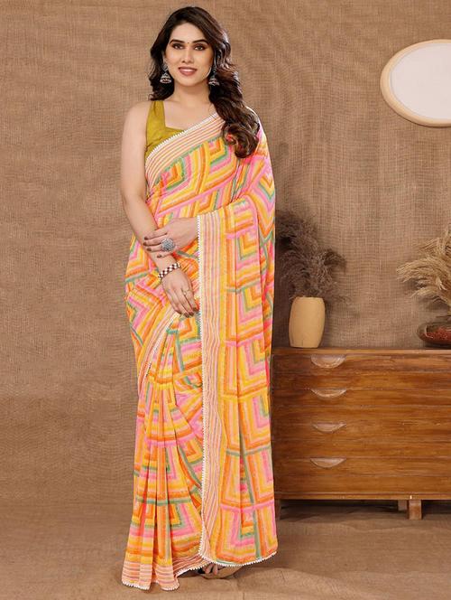 women printed ready to wear saree with blouse - 21723642 - Very Small Image - 1