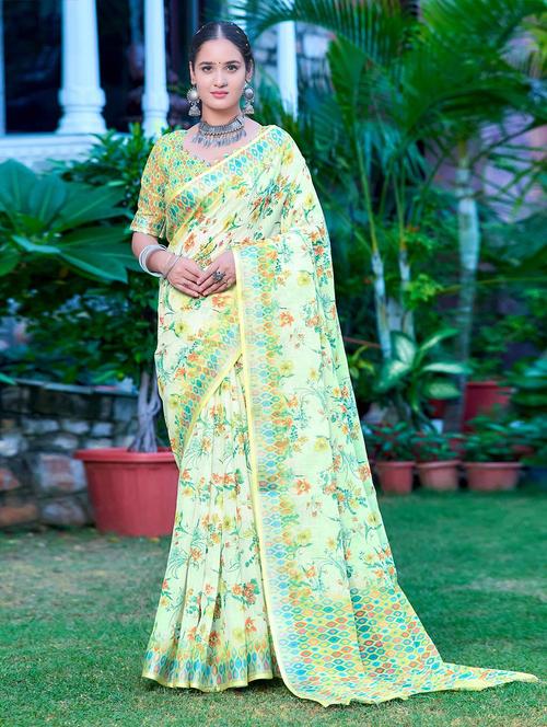 women printed casual wear saree with blouse - 21728346 - Very Small Image - 1