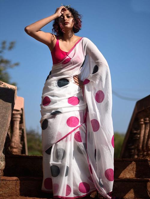 women printed casual wear saree with blouse - 21728380 - Very Small Image - 1