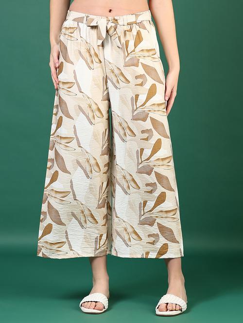 women printed mid rise straight palazzo - 21729277 - Very Small Image - 1