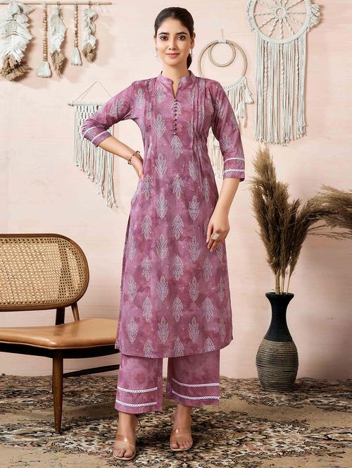 women three quarter sleeve kurta palazzo set - 21729643 - Very Small Image - 1