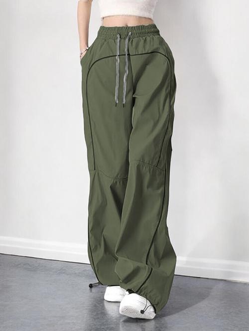 women solid mid rise track pant - 21739357 - Very Small Image - 1