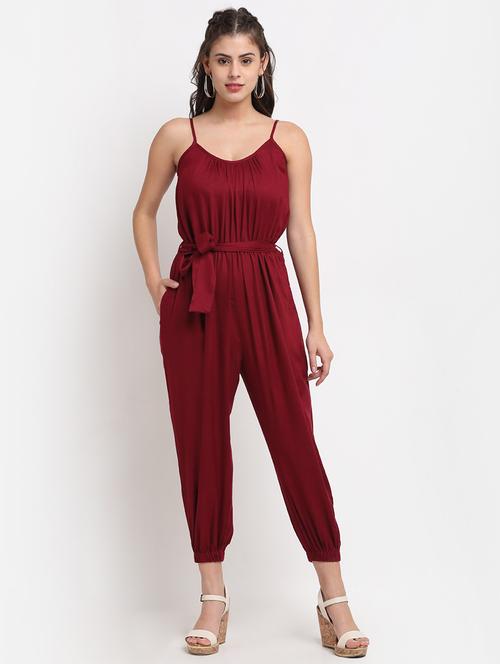 women solid sleeveless full length jumpsuit - 21740531 - Very Small Image - 1