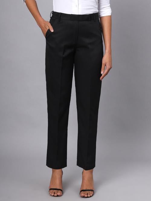 women solid high rise cigarette pants - 21740966 - Very Small Image - 1