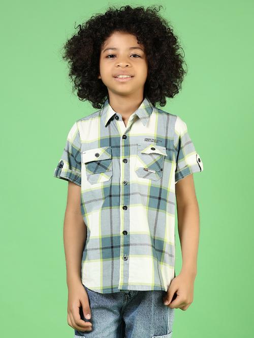 boys checkered short sleeve casual shirt - 21742774 - Very Small Image - 1