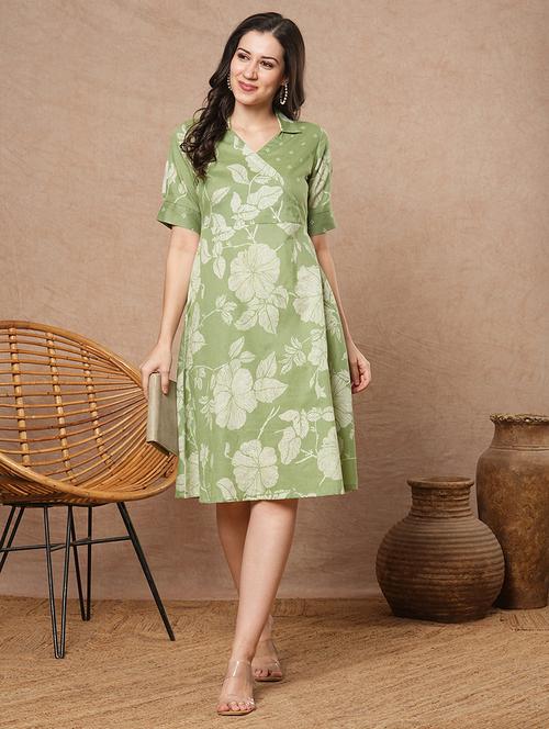 women floral print a-line dress - 21743657 - Very Small Image - 1