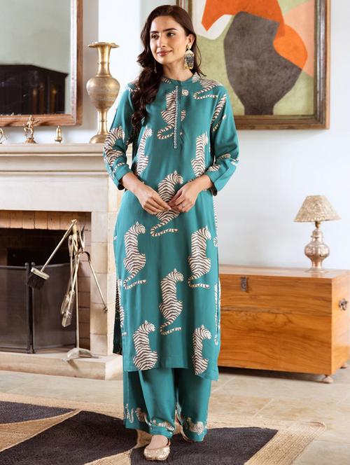 women printed kurta palazzo set - 21744769 - Very Small Image - 1
