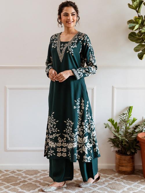 women printed kurta palazzo set - 21745047 - Very Small Image - 1
