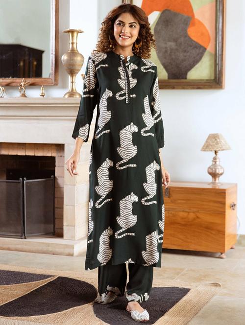 women printed kurta and pant set - 21745111 - Very Small Image - 1