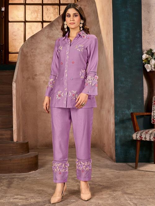 women embroidered top and trouser co-ord set - 21745495 - Very Small Image - 1