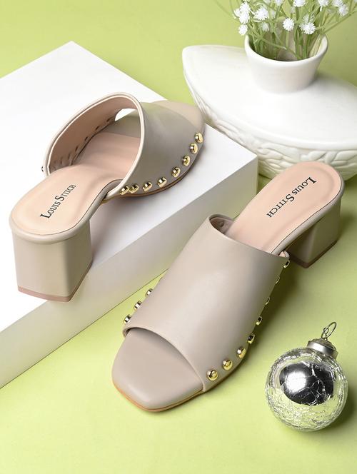 women beige slip on sandals - 21748377 - Very Small Image - 1