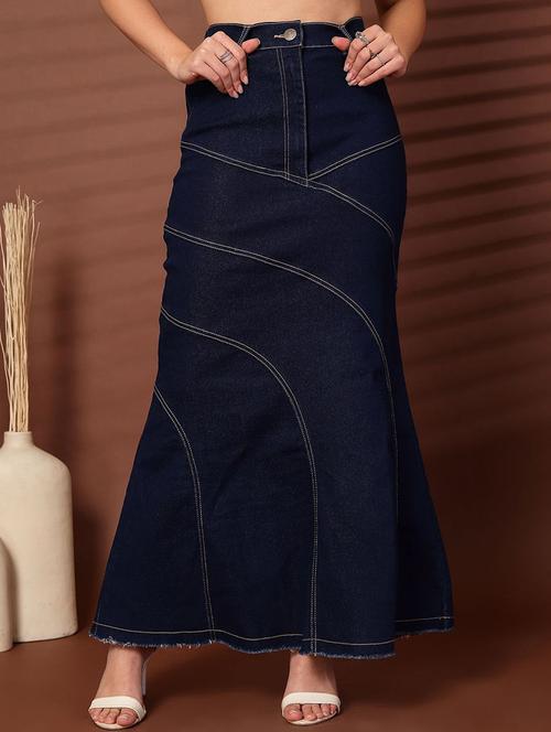 women solid high rise denim skirt - 21748833 - Very Small Image - 1