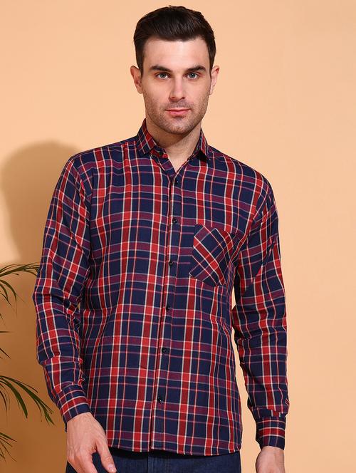 men checkered long sleeve regular fit casual shirt - 21750783 - Very Small Image - 1