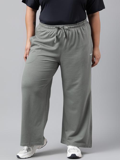 women plus size solid mid rise track pant - 21762246 - Very Small Image - 1