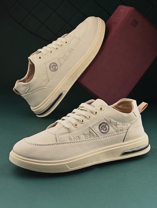 men beige lace up sneaker - 21768050 - Very Small Image - 1