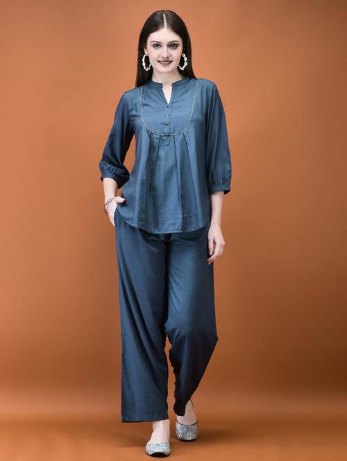 women three quarter sleeve ethnic co-ord set - 21785485 - Very Small Image - 1