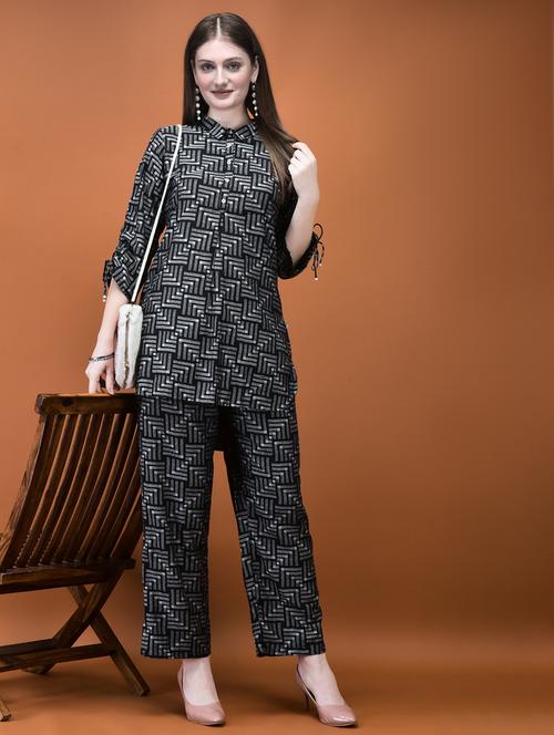 women three quarter sleeve ethnic co-ord set - 21785492 - Very Small Image - 1