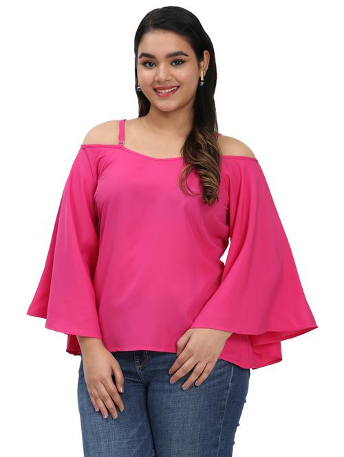 women plus size solid bell sleeves top - 21794586 - Very Small Image - 1