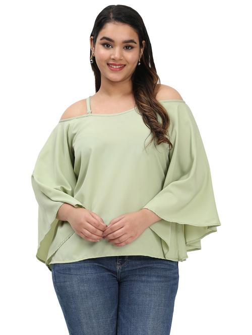 women plus size solid bell sleeves top - 21794587 - Very Small Image - 1