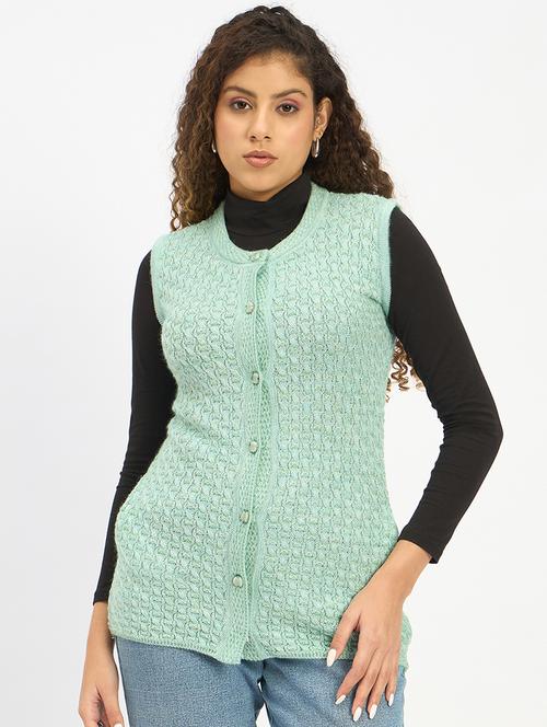 women self designed sleeveless cardigan - 21797031 - Very Small Image - 1