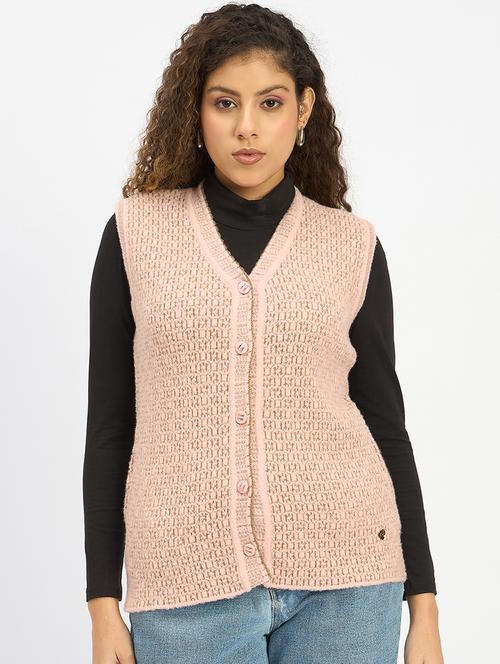 women self designed sleeveless cardigan - 21797033 - Very Small Image - 1