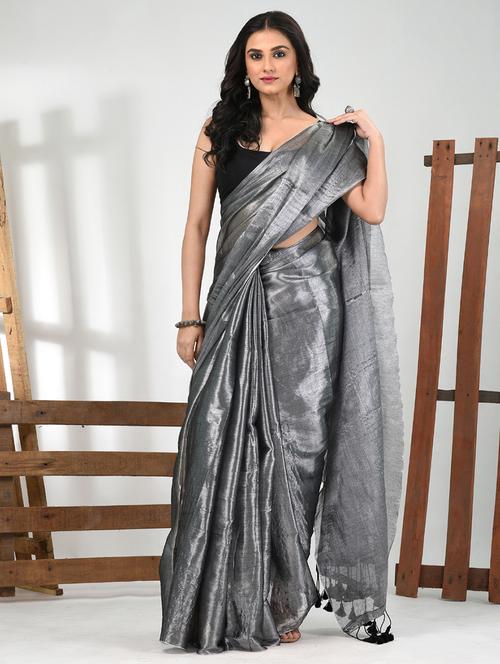 women solid casual wear saree with blouse - 21839883 - Very Small Image - 1
