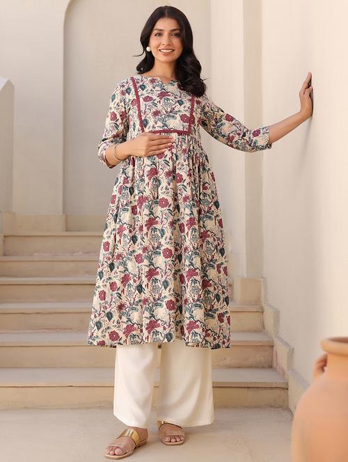 women three quarter sleeve maternity wear kurta - 21839914 - Very Small Image - 1
