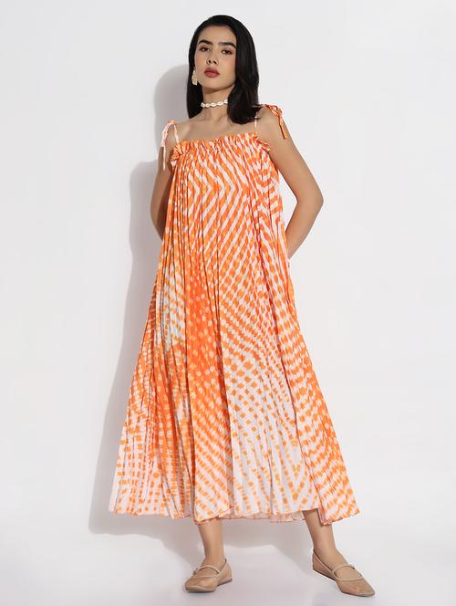 women tie & dyed sleeveless fit and flared dress - 21841470 - Very Small Image - 1