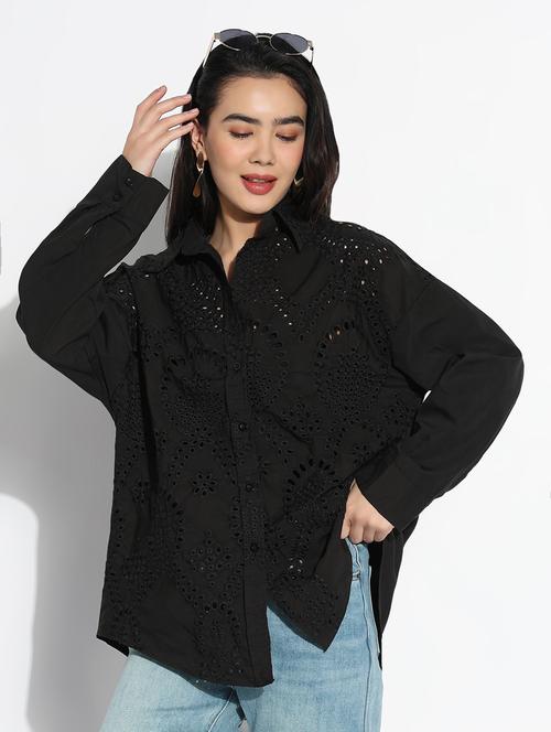 black cotton regular shirt - 21843094 - Very Small Image - 1