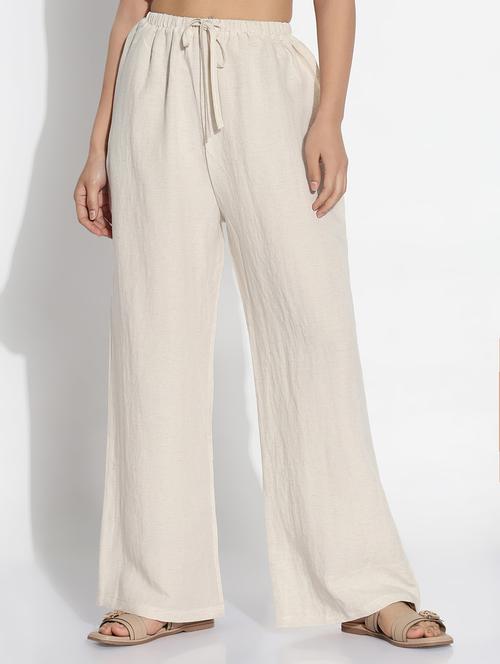 beige cotton trousers - 21843146 - Very Small Image - 1