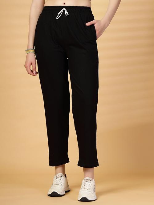 women solid mid rise regular track pant - 21844971 - Very Small Image - 1