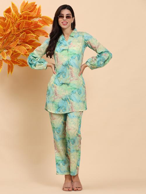 women printed ethnic co-ord set - 21863912 - Very Small Image - 1