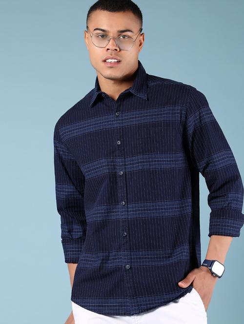 men striped long sleeve regular fit casual shirt - 21873762 - Very Small Image - 1