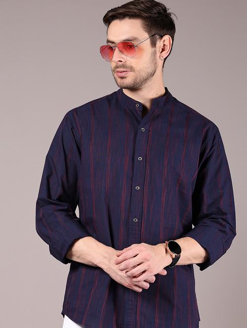 men striped long sleeve regular fit casual shirt - 21874049 - Very Small Image - 1