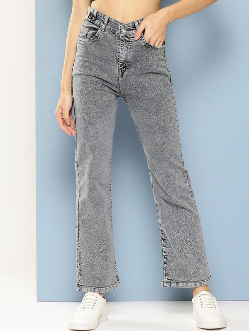 women solid high rise bootcut jean - 21880989 - Very Small Image - 1