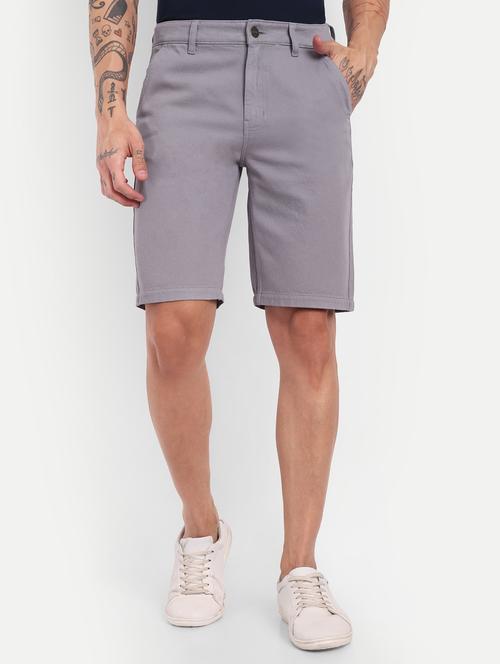 men solid mid rise slim fit short - 21881121 - Very Small Image - 1