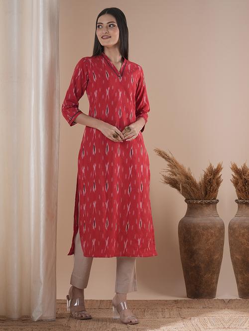 women three quarter sleeve straight kurta - 21881145 - Very Small Image - 1