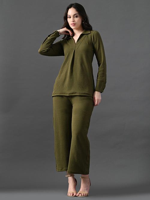 women solid top and trouser co-ord set - 21899190 - Very Small Image - 1