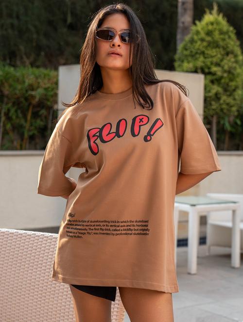 women printed short sleeves oversized t-shirt - 21902888 - Very Small Image - 1