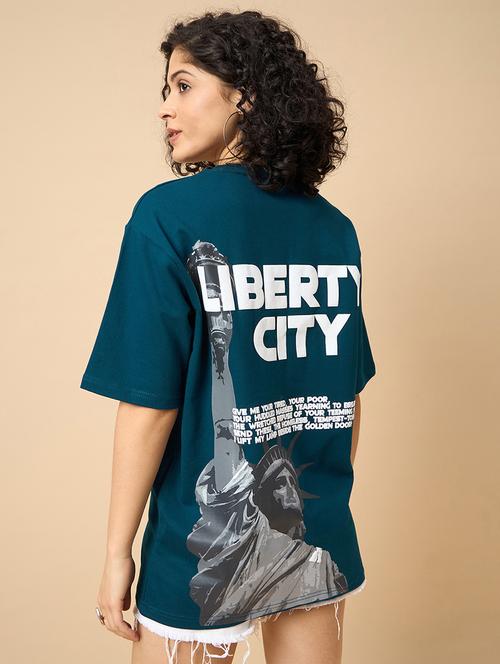 women printed short sleeves oversized t-shirt - 21902937 - Very Small Image - 1