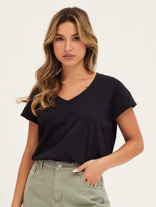 women solid short sleeves regular fit t-shirt - 21902940 - Very Small Image - 1
