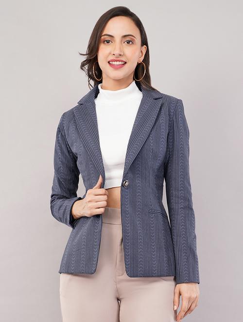 women self designed long sleeves single breasted blazer - 21905187 - Very Small Image - 1