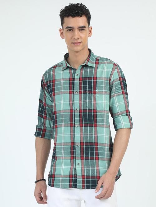 men checkered long sleeve regualr fit casual shirt - 21909922 - Very Small Image - 1