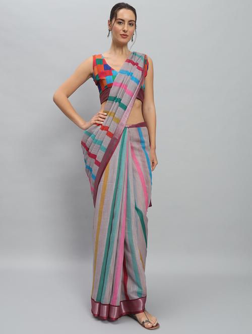 women printed casual wear saree with blouse - 21911848 - Very Small Image - 1